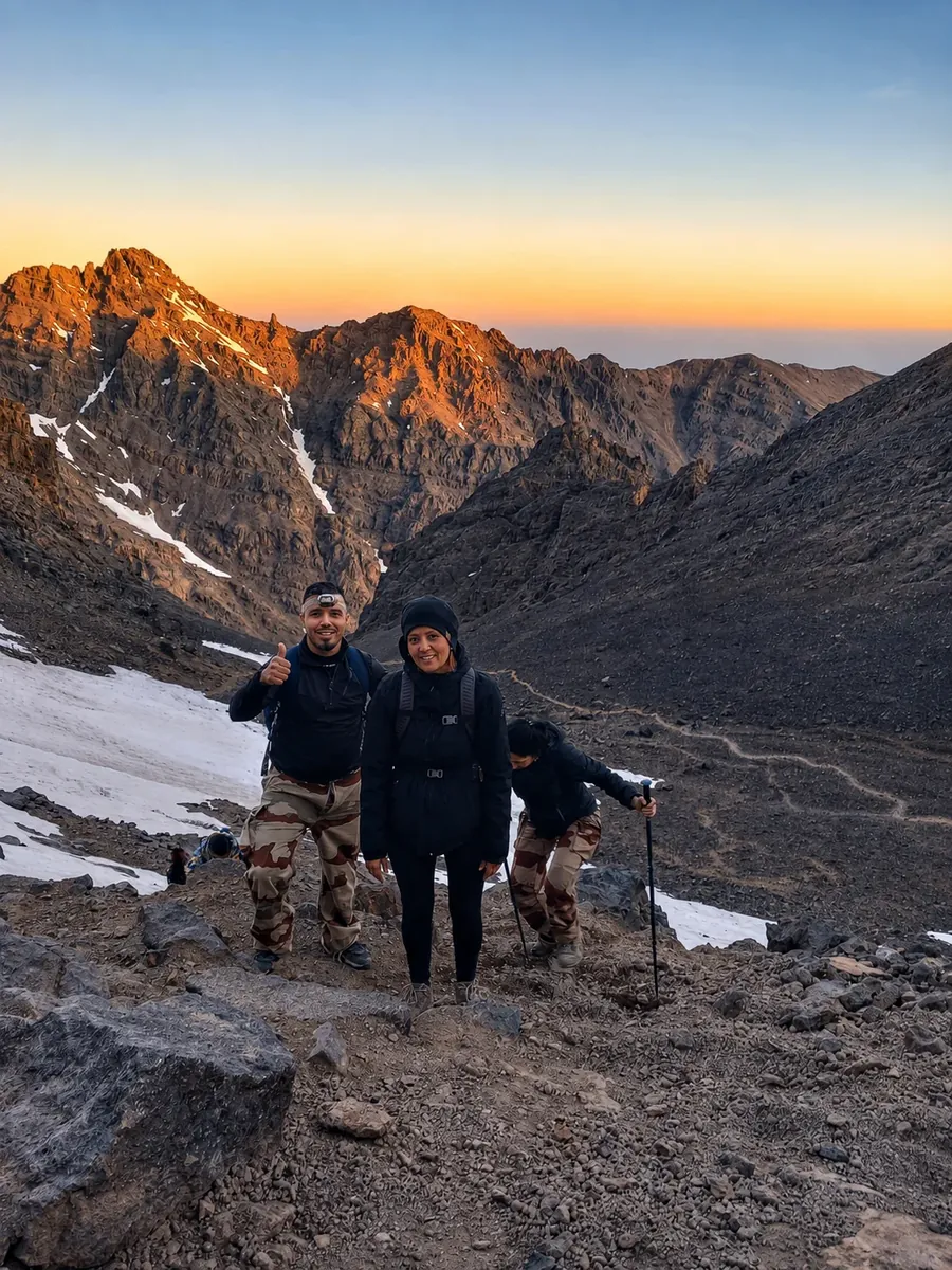 Participants BSP pendant une ascension en montagne
