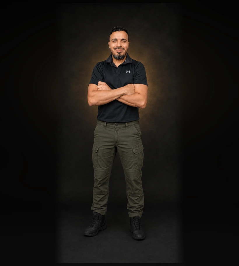 Said Benmeriem, coach sportif BSP en pantalon tactique